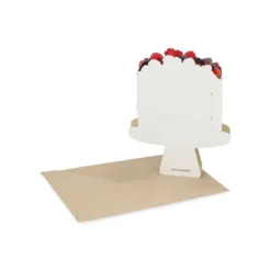 Kaart 3D met envelop, taart met fruit