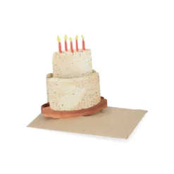 Kaart 3D met envelop, taart met kaarsen