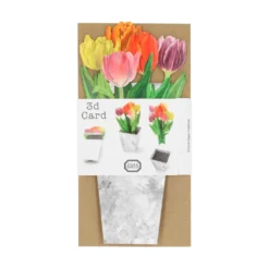 Kaart 3D met envelop, tulpen