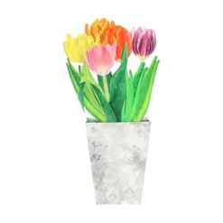 Kaart 3D met envelop, tulpen