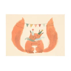 Kaart, eekhoorntjes vieren feest