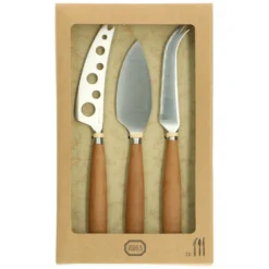 Kaasmesjes 'Gent', rvs en esdoornhout, set van 3