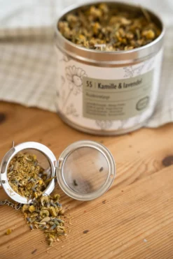 Kamille & lavendel, biologisch, kruidenmelange, blik, 50 gram