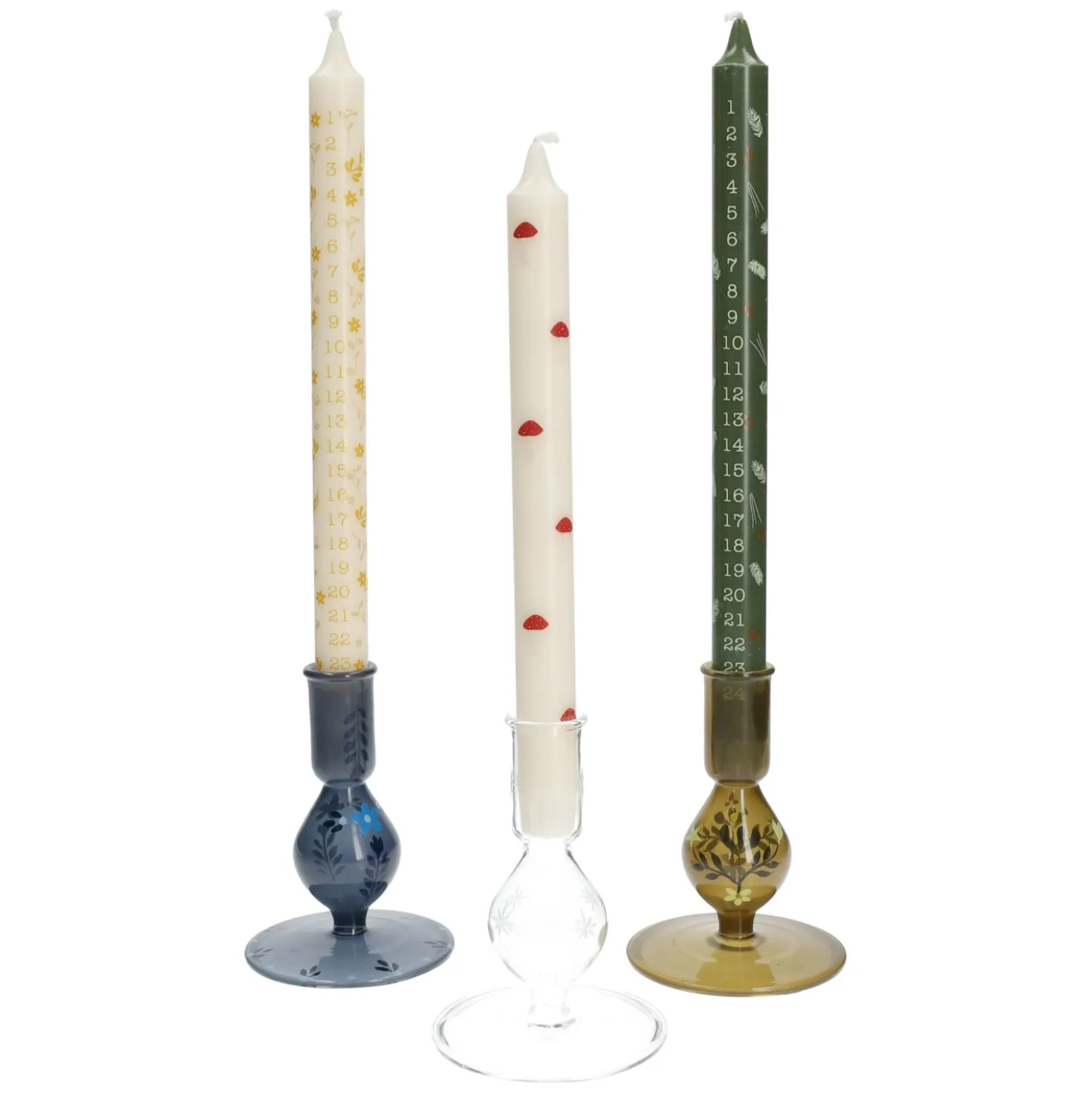 Kandelaar, glas, ster, 12,5 cm