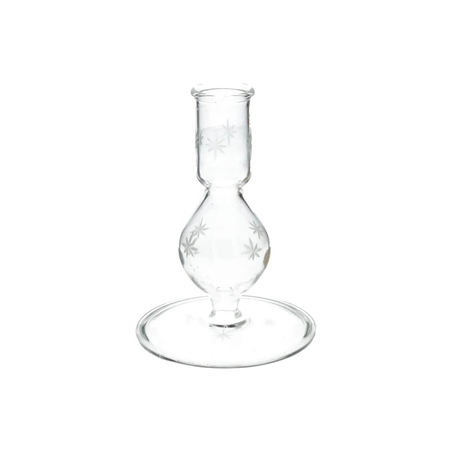Kandelaar, glas, ster, 12,5 cm