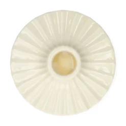Kandelaar, porselein, geschulpt, kiezel, Ø10,2 cm x 3,2 cm