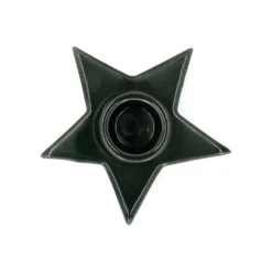 Kandelaar ster, porselein, groen, dinerkaars