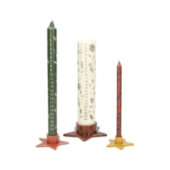 Kandelaar voor adventskaars, porselein, ster, roodbruin