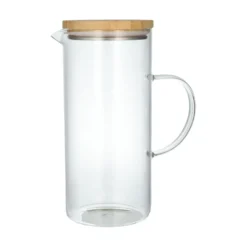 Kan met bamboedeksel, glas, 1,25 liter