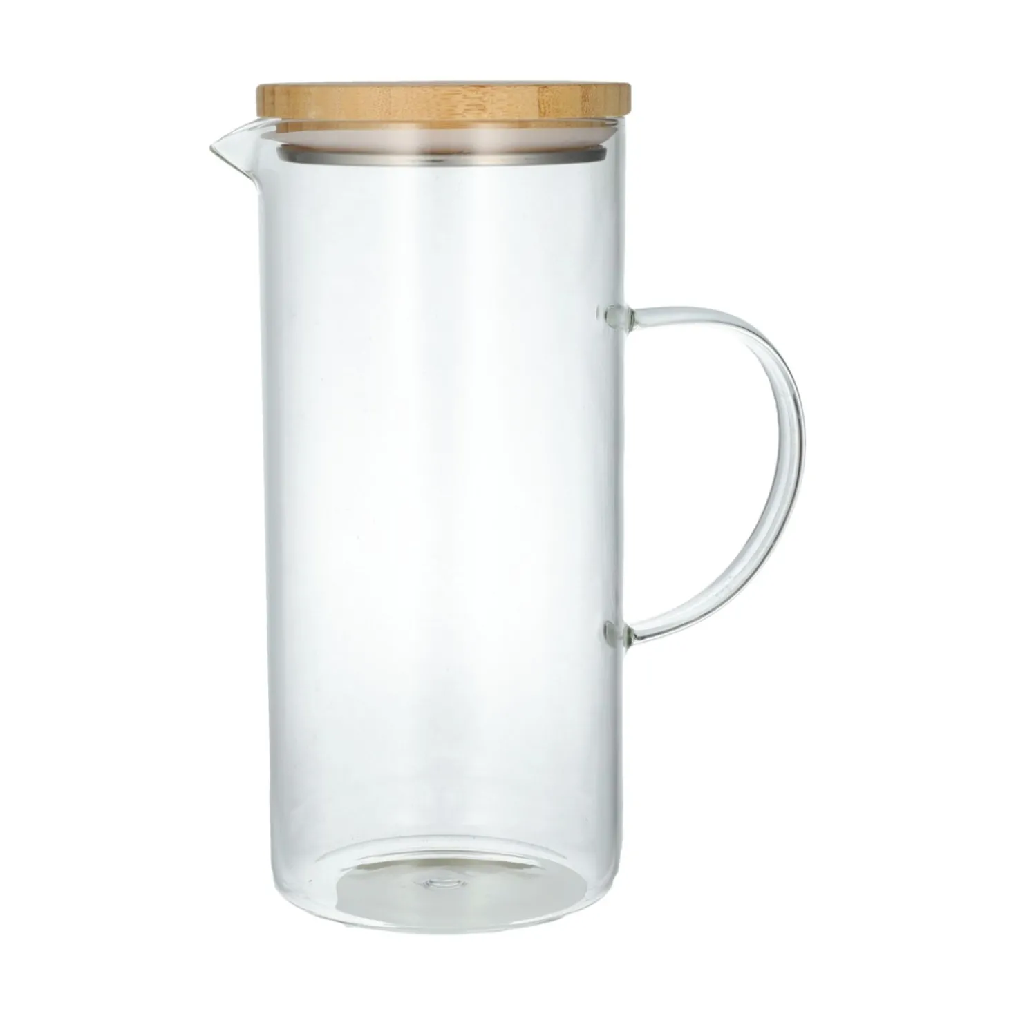 Kan met bamboedeksel, glas, 1,25 liter