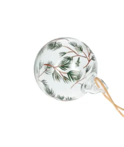 Kerstbal, glas, dennentakjes