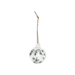 Kerstbal, glas, dennentakjes