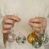 Kerstbal, glas, krans, 5 cm