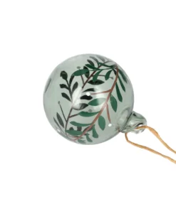 Kerstbal, glas, krans, groen