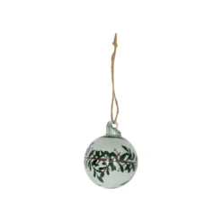 Kerstbal, glas, krans, groen