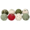 Kerstballen met takjes, vilt, set van 8, Ø5 cm
