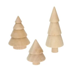 Kerstboom naturel, hout, 16 cm