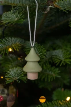 Kersthanger, dennenboom, hout, lichtgroen