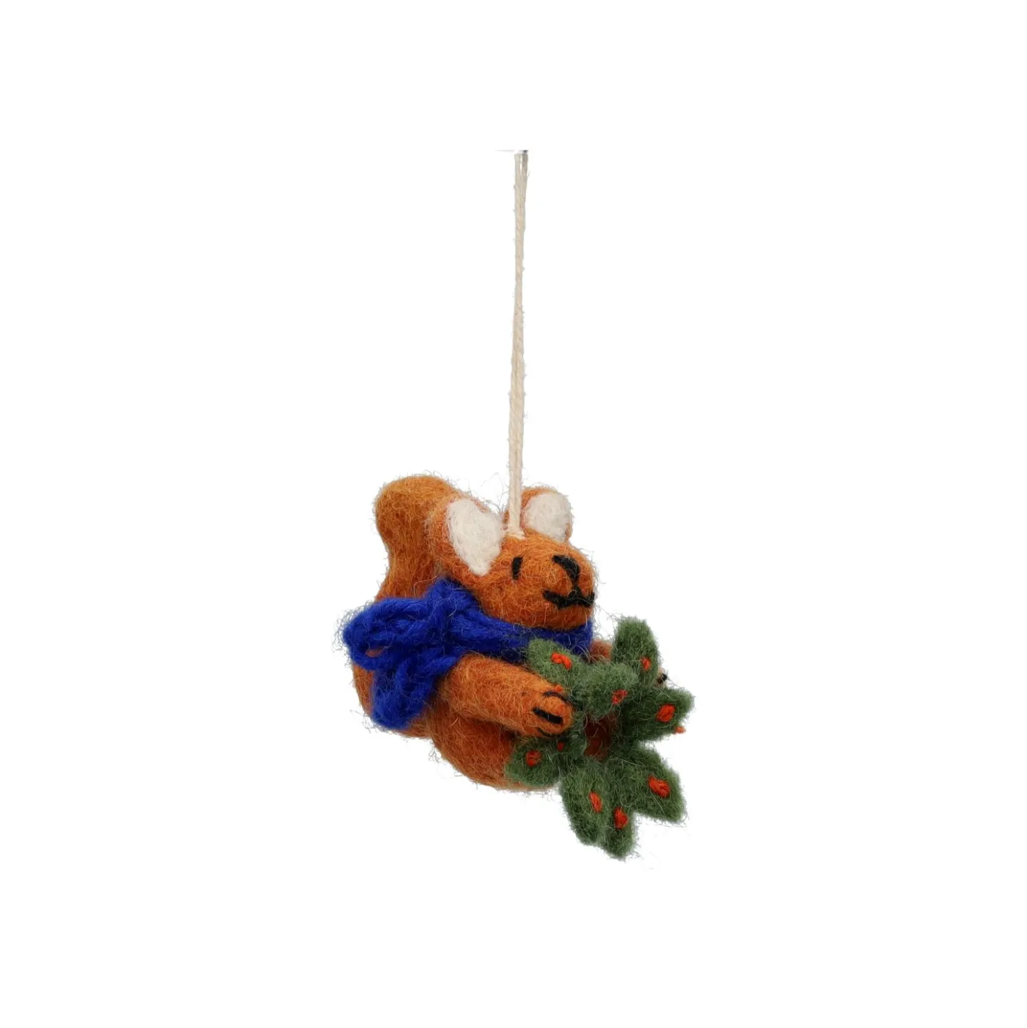 Kersthanger, vilt, eekhoorn met kerstkrans
