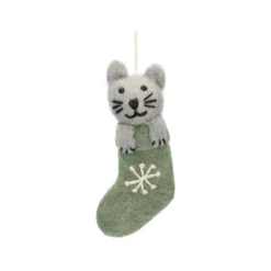 Kersthanger, vilt, kat in een kerstsok