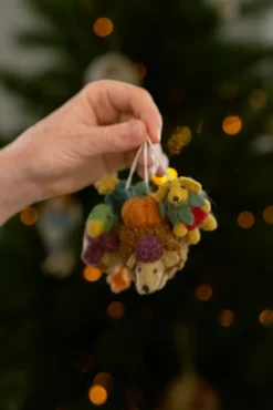 Kersthanger, vilt, teckel met kerstkrans