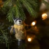 Kersthanger, wasbeer met kleintje, vilt