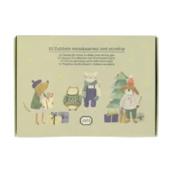 Kerstkaarten met envelop, winteraccessoires, set van 10 in een doos