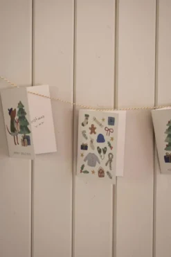 Kerstkaarten met envelop, winteraccessoires, set van 10 in een doos