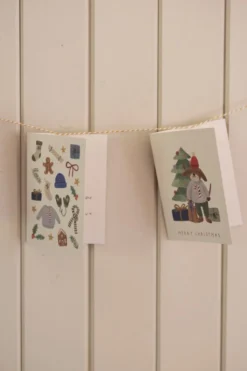 Kerstkaarten met envelop, winteraccessoires, set van 10 in een doos
