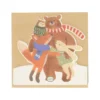 Kerstkaart met envelop, groepsknuffel dieren