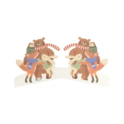 Kerstkaart met envelop, groepsknuffel dieren
