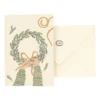 Kerstkaart met envelop, kerstkrans