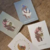 Kerstkaart met envelop, kikker