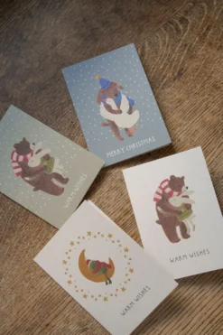 Kerstkaart met envelop, knuffel