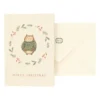 Kerstkaart met envelop, uil