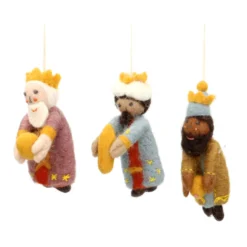 Kerststal set, vilt, 12 verschillende figuren
