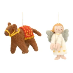 Kerststal set, vilt, 12 verschillende figuren