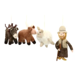 Kerststal set, vilt, 12 verschillende figuren