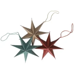 Kerststerren mini, papier, set van 3, Ø12 cm