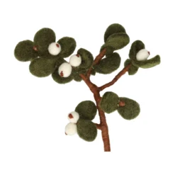 Kersttak met witte besjes, vilt