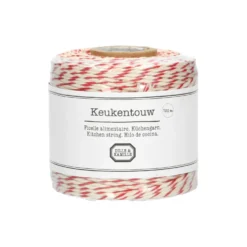Keukentouw, rood/ wit