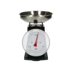 Keukenweegschaal, metaal, zwart, 3 kg