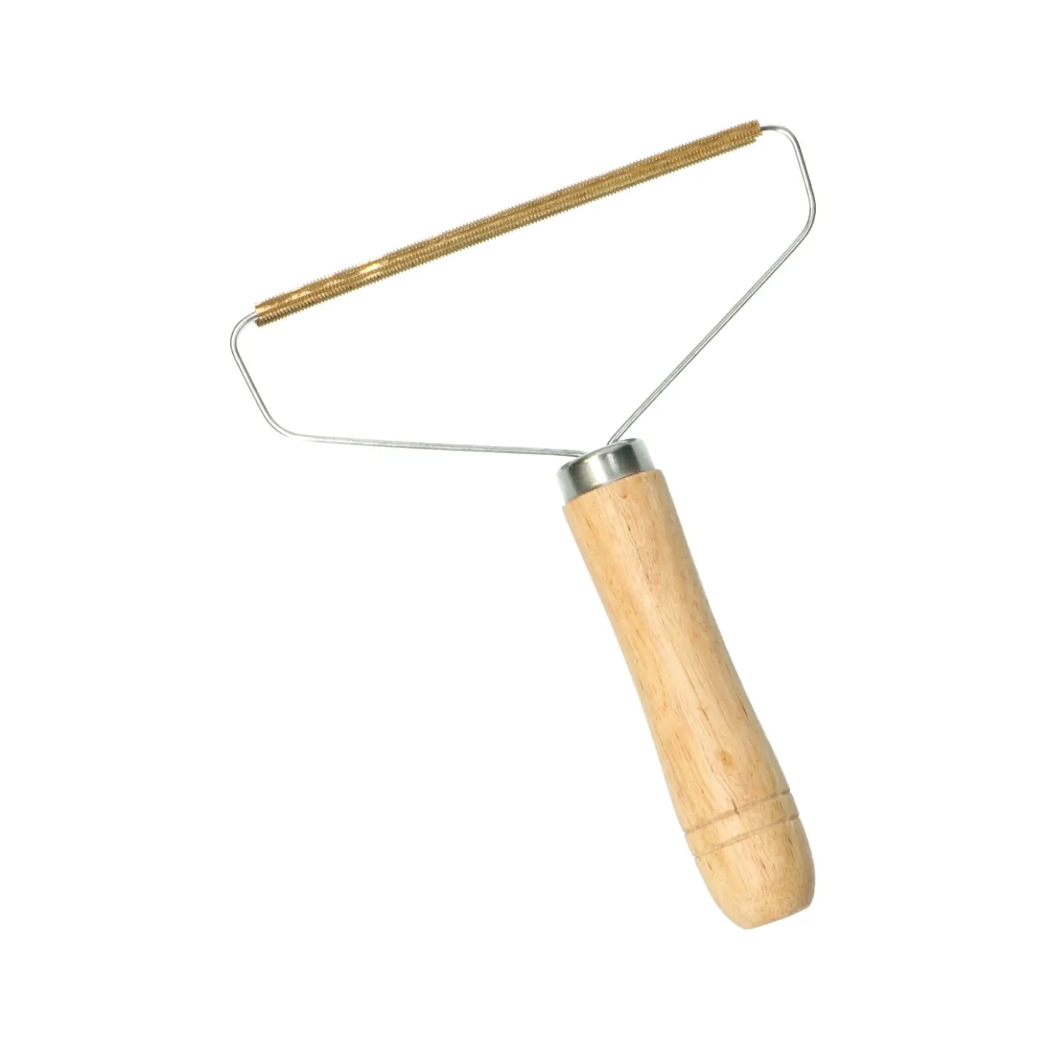 Kledingontpiller met houten handvat