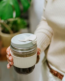 Koffiebeker to go, hittebestendig glas, 550 ml