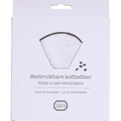 Koffiefilter herbruikbaar, RVS, 4-6 kopjes