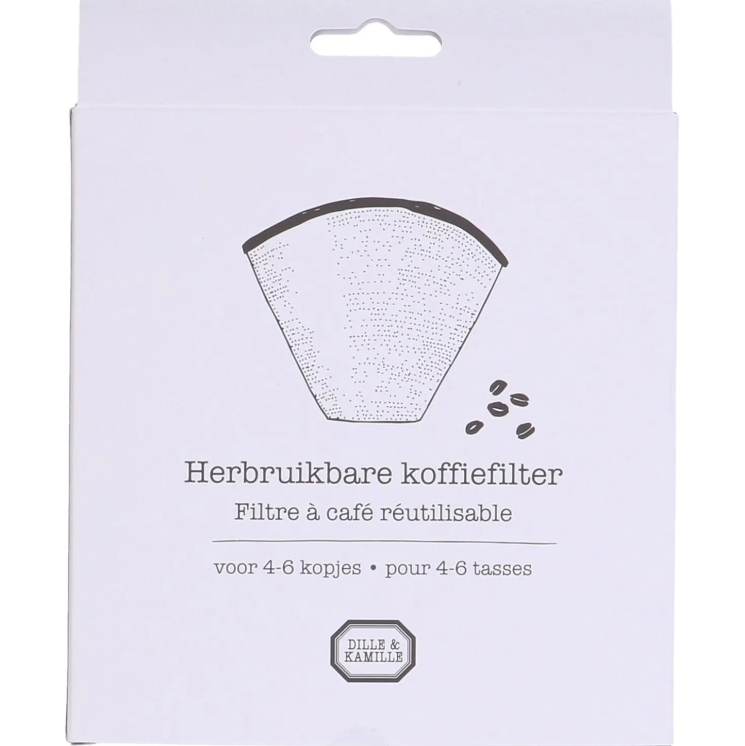 Koffiefilter herbruikbaar, RVS, 4-6 kopjes