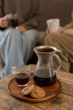 Koffiekan + filter, 600 ml, glas en rvs