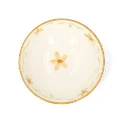 Kom, aardewerk, handbeschilderde bloem, Ø16 cm