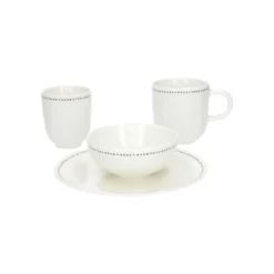 Kom met blauwe stip, organisch, porselein, Ø 12 cm
