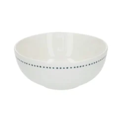 Kom met blauwe stip, organisch, porselein, Ø 12 cm